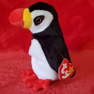 Ty Beanie Baby "Puffer" with Red, Yellow, Black, and White